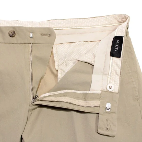 Hiltl NWT Chinos / Casual Pants Size 52 (36 US) Parma Solid Beige Cotton Blend